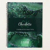 Groene Agaat marmer monogram 2025 Planner (Voorkant)