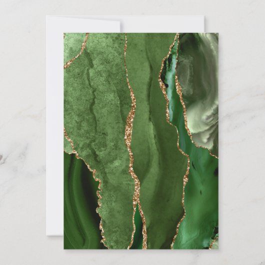 Groene Agate Gouden Glitter Bevestiging Kaart (Achterkant)