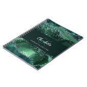 Groene agate marmer notitieboek (Linkerzijde)