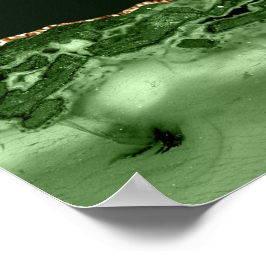 Groene agate Wedding Seating Chart Poster (Hoek)