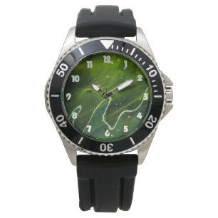 Groene algen en witte watervetten Mannen bekijken Horloge