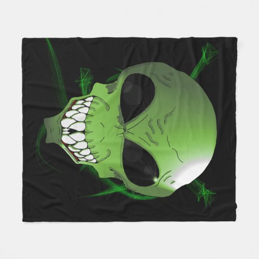 Groene Alien Custom Fleece Blanket (Voorkant (Horizontaal))