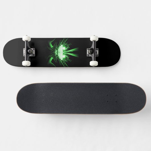 Groene Alien Dragon met gloeiende ogen Skateboard (Horizontaal)