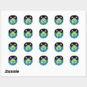 Groene Alien Frog Stickers (Vel)