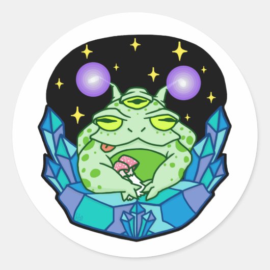 Groene Alien Frog Stickers (Voorkant)