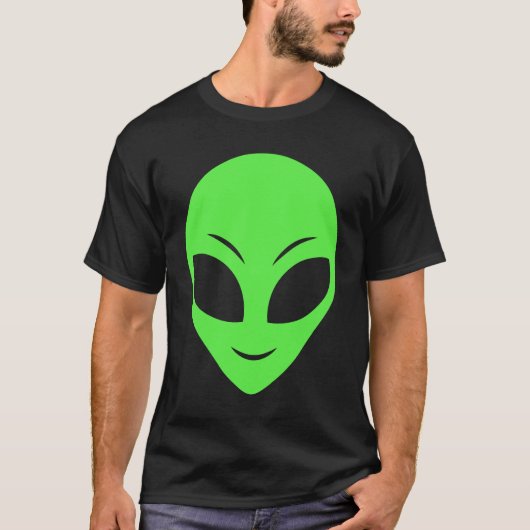Groene Alien Head 90's Style Funny Alien T-shirt (Voorkant)