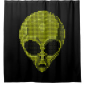 Groene Alien Head Douche Gordijn (Voorkant)