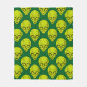 Groene Alien Head Fleece Deken (Voorkant)