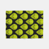 Groene Alien Head Fleece Deken (Voorkant (Horizontaal))