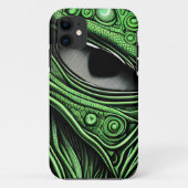 Groene Alien met Degeneratieve Lijnen Achtergrond Case-Mate iPhone Case (Achterkant)