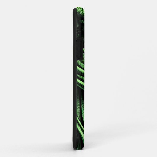 Groene Alien met Degeneratieve Lijnen Achtergrond Case-Mate iPhone Case (Achterkant/rechts)