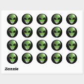 Groene Alien Sticker blad (Vel)