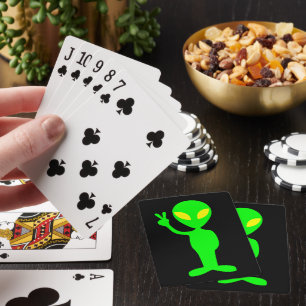 GROENE ALIEN VREDESKARTJES POKERKAARTEN