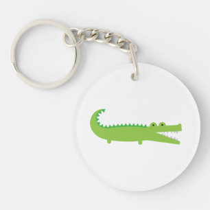 Groene alligator Acryl Sleutelhanger