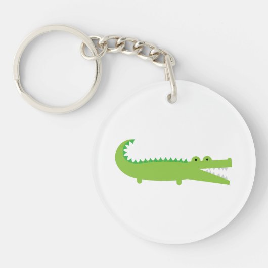 Groene alligator Acryl Sleutelhanger (Voorkant)