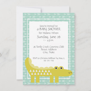 Groene Alligator Baby Boy Douche Uitnodigingen