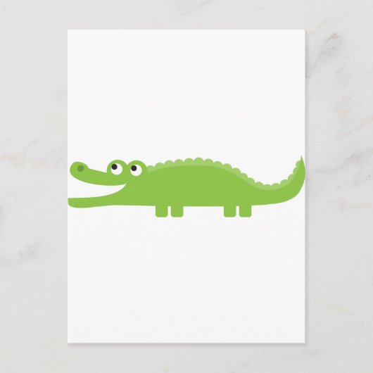 Groene Alligator Briefkaart (Voorkant)