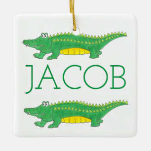 Groene alligator Crocodile Gator Animal Keramisch Ornament