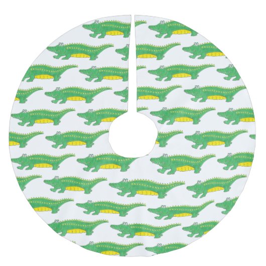 Groene alligator Crocodile Gator Animal Kerstboom Rok (Voorkant)