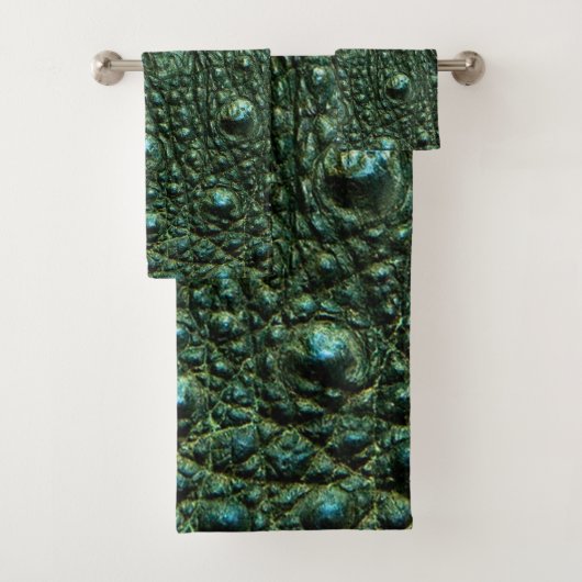 Groene alligator huidtextuur bad handdoek (Insitu)