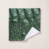 Groene alligator huidtextuur bad handdoek (Wasdoekje)