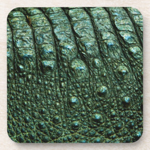 Groene alligator huidtextuur bier onderzetter