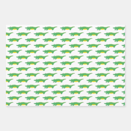 Groene alligator Krokokodil Dierendruk Inpakpapier Vel (Voorkant 2)