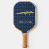 Groene Alligator Realistisch Grafisch Gepersonalis Pickleball Paddle (Voorkant)