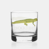 Groene Alligator Realistisch Grafisch Gepersonalis Whisky Glas (Achterkant)