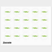 Groene Alligator Ronde Sticker (Vel)