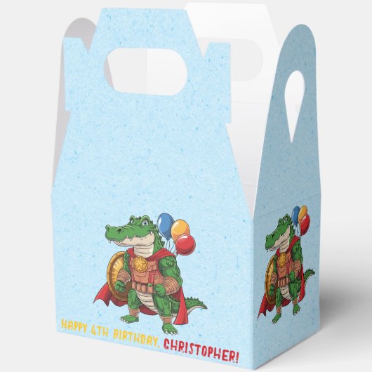 Groene Alligator Superheld Verjaardagsfeest Bedankdoosjes (Open)
