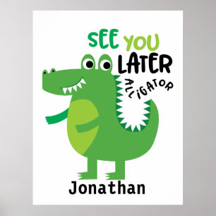 Groene alligator zie je later gepersonaliseerd poster