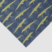 Groene Alligators, Navy Blue Diamond Pattern Tissuepapier (Detail)