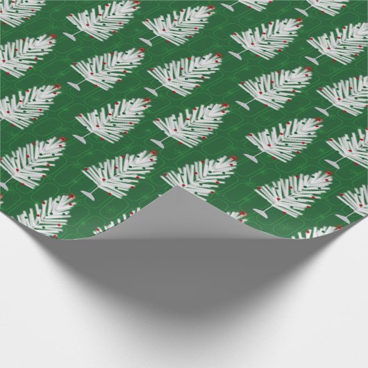 Groene aluminium kerstbomen cadeaupapier (Hoek)