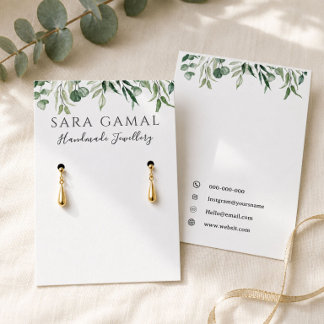 Groene Ambachtelijke Sieraden Display Businesskaar Visitekaartje