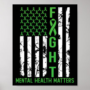 Groene Amerikaanse vlag Amerikaanse geestelijke ge Poster