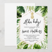 Groene Ananas Baby Shower Uitnodiging (Voorkant / Achterkant)