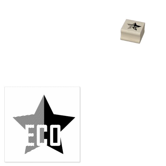 Groene Anarchie Ster Rubberstempel (Gestempeld)