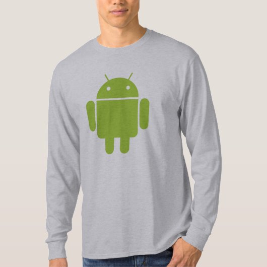 Groene Android Long Meve T-Shirt (Voorkant)