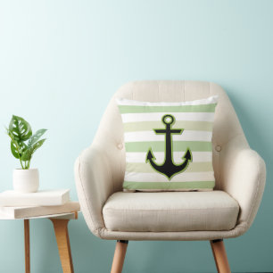 Groene anker, bootanker, scheepsanker, strips kussen