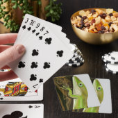 Groene Anolis Hagedis Pokerkaarten (Insitu)
