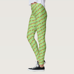 Groene anten op een rooster met pindakaas leggings