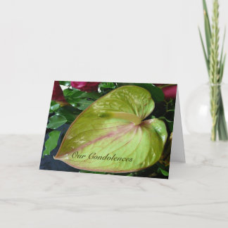 Groene Anthurium Hart Tropische Bloem Sympathie Kaart