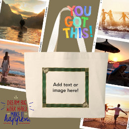 Groene Antieke Lijst Voeg Uw Foto Toe Quote Grote Tote Bag