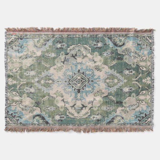 Groene antieke tapijt deken (Voorkant)