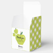 Groene appel baby shower bedankdoosjes (Geopend)