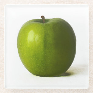 Groene appel coastercan glazen onderzetter