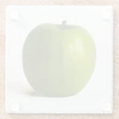 Groene appel coastercan glazen onderzetter (Achterkant)