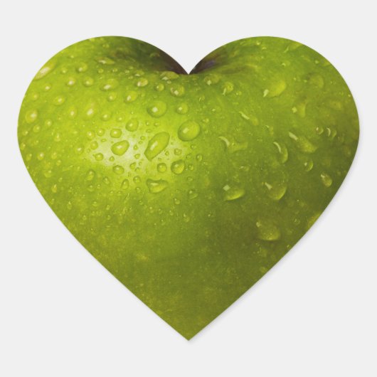 Groene appel hart sticker (Voorkant)