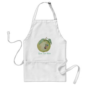 Groene appel met grappige magneet in pet illustrat standaard schort